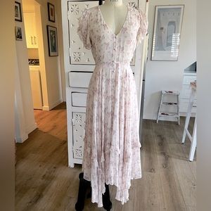 LoveShackFancy | Silk Chiffon Pink Rose Ruffle Dress - 6